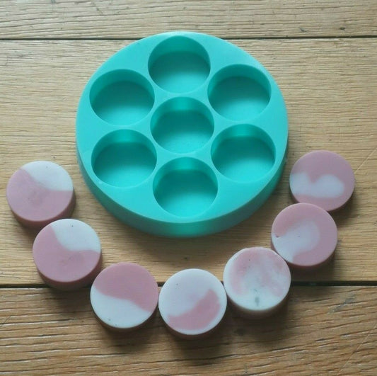 PLAIN DISC - Wax Melt Silicone Mould Resin Disc Mould 7 Cavities